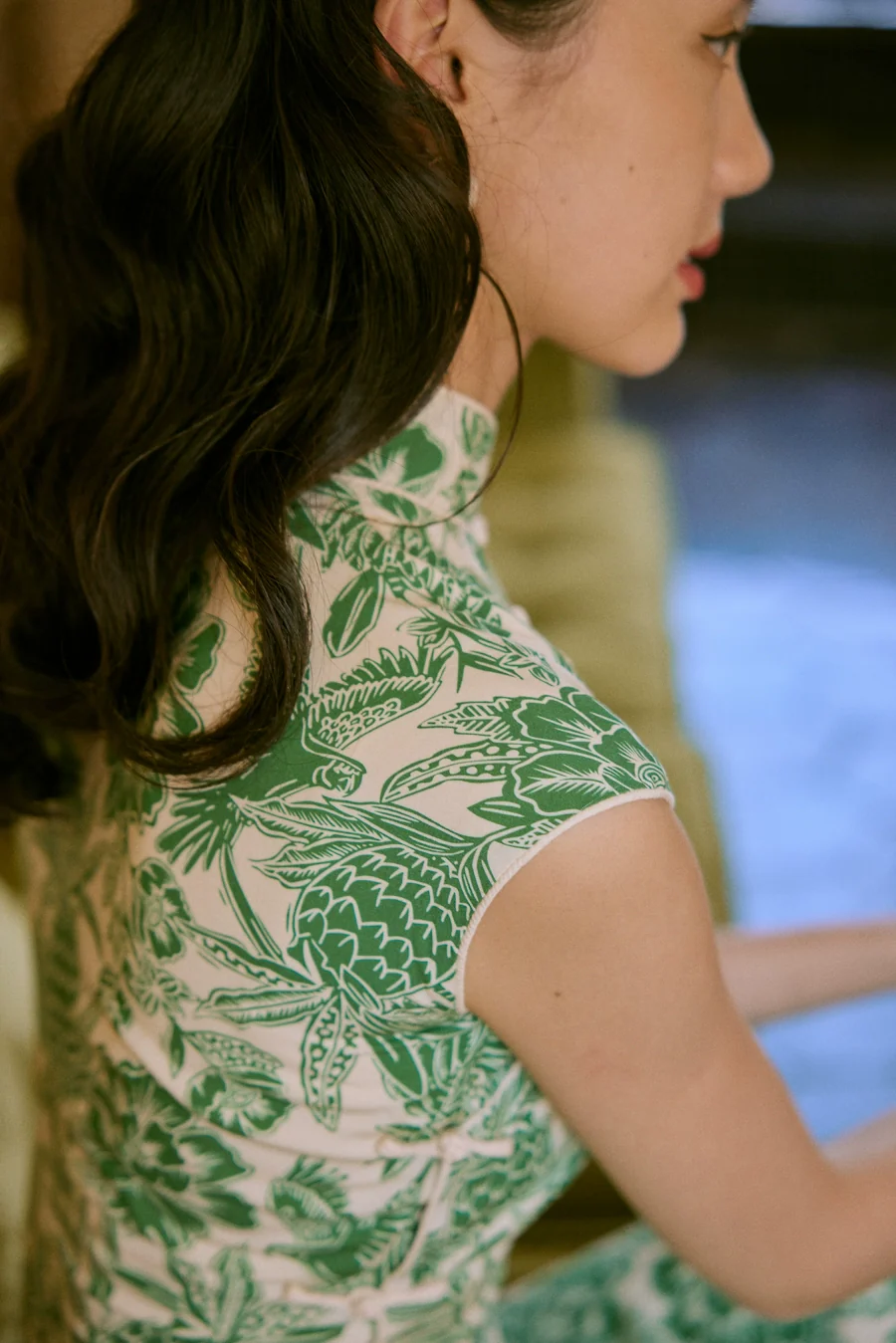 Nan Yang 南洋 Southern Borders 1950s Jungle Print Cap Sleeve Daily Qipao - Image 8