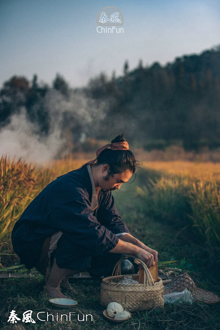 Nong Min 农民 Farmer's Han Ming Men's & Unisex Commoner Hanfu Shanku Set - Image 4
