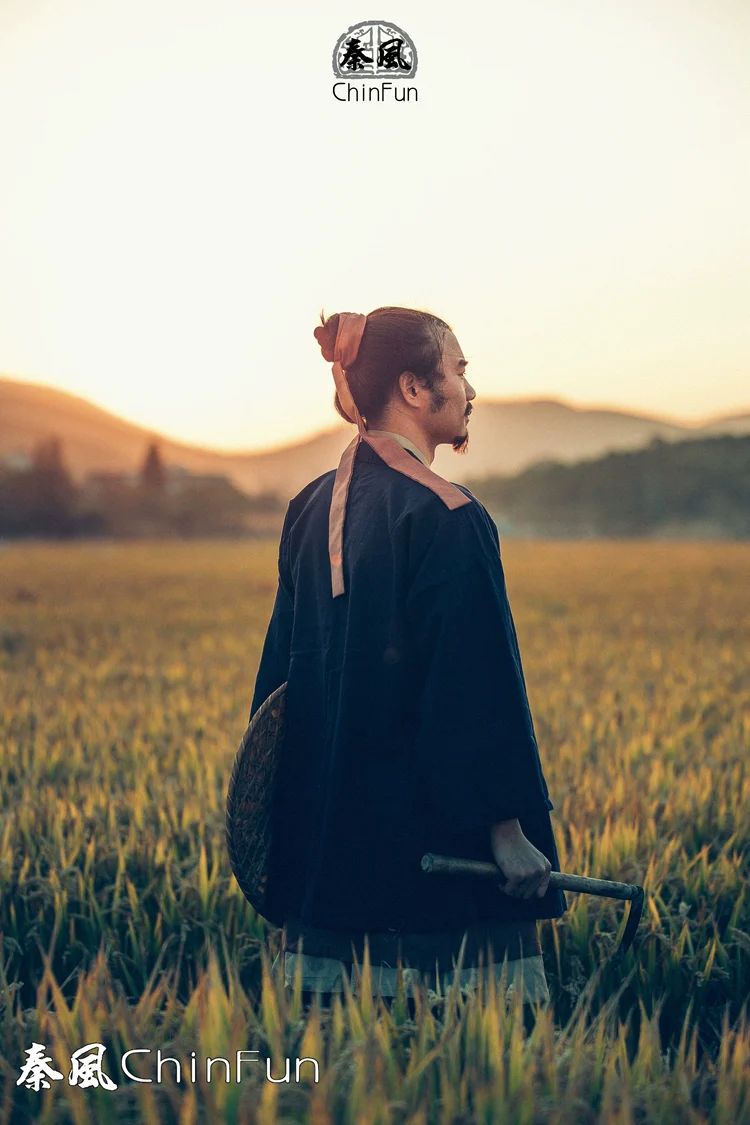 Nong Min 农民 Farmer's Han Ming Men's & Unisex Commoner Hanfu Shanku Set - Image 5