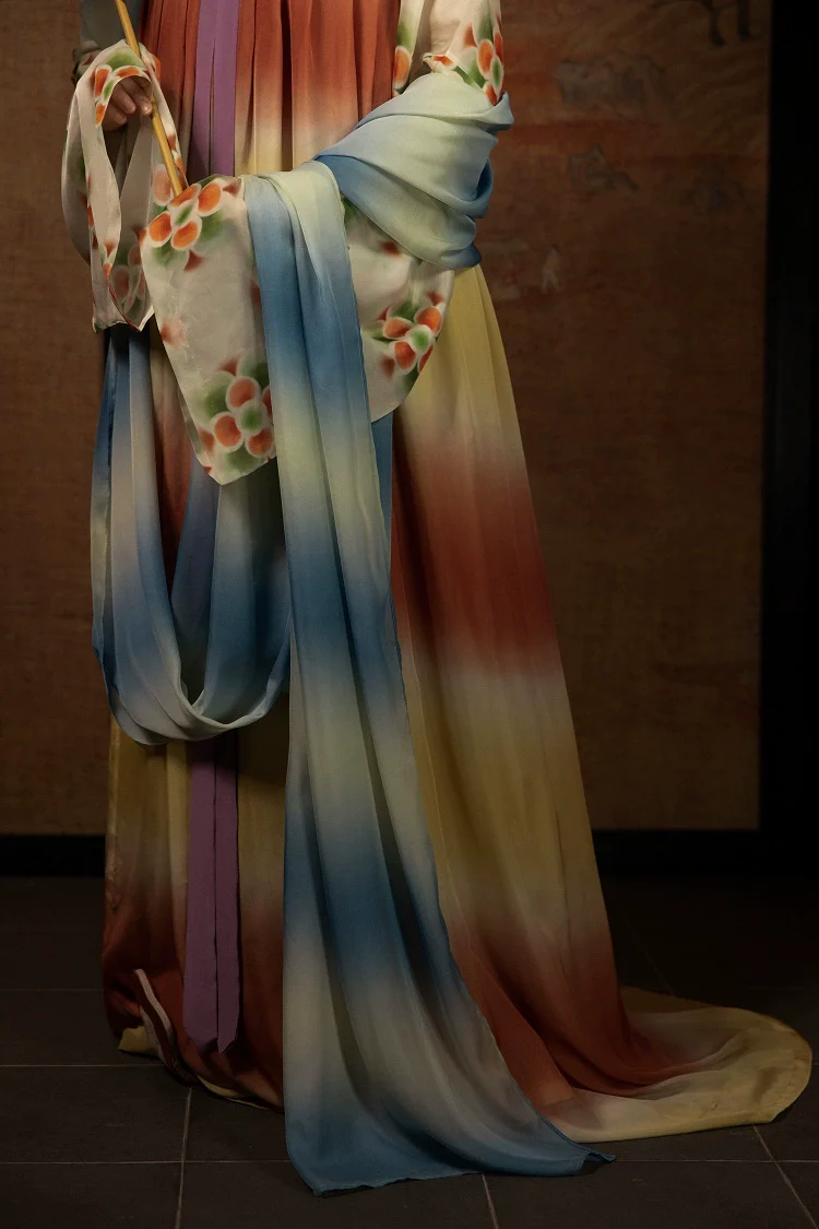 Ode to Dunhuang 敦煌颂 Late Tang Buddhist Donor Mulberry Silk Recreation Qixiong Ruqun - Image 7