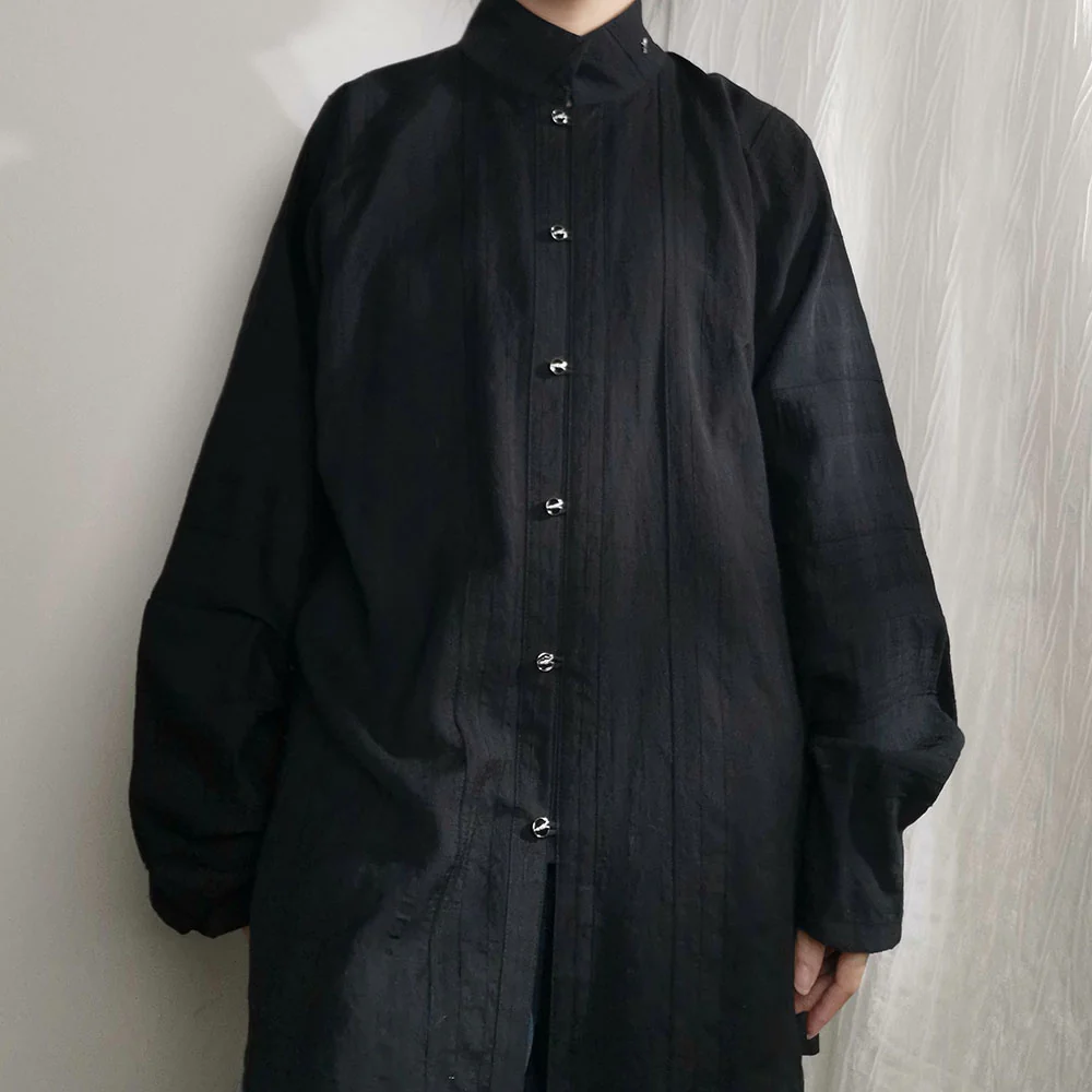 Old Wine 古酒 Modernized Ming Dynasty Men's Liling Duijin Shan Daily Standing Collar Top