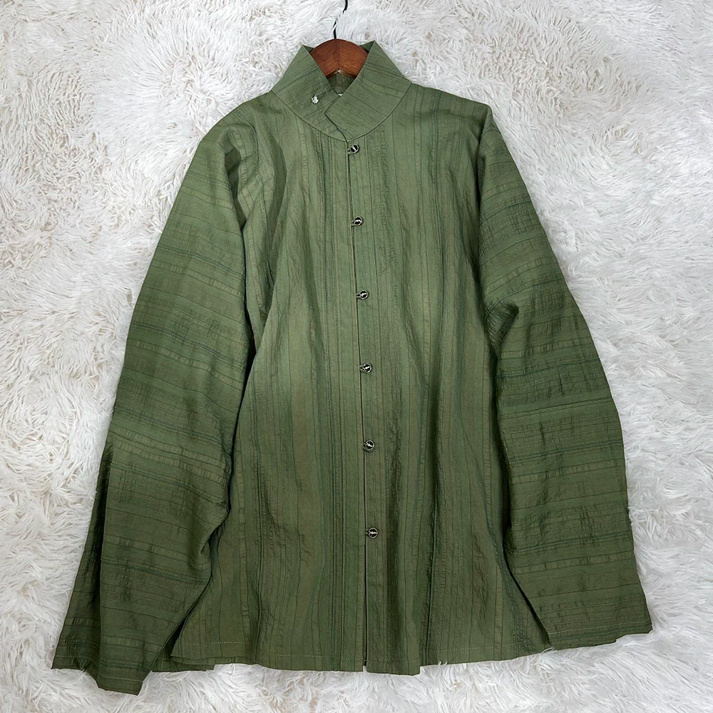 Old Wine 古酒 Modernized Ming Dynasty Men's Liling Duijin Shan Daily Standing Collar Top - Image 10