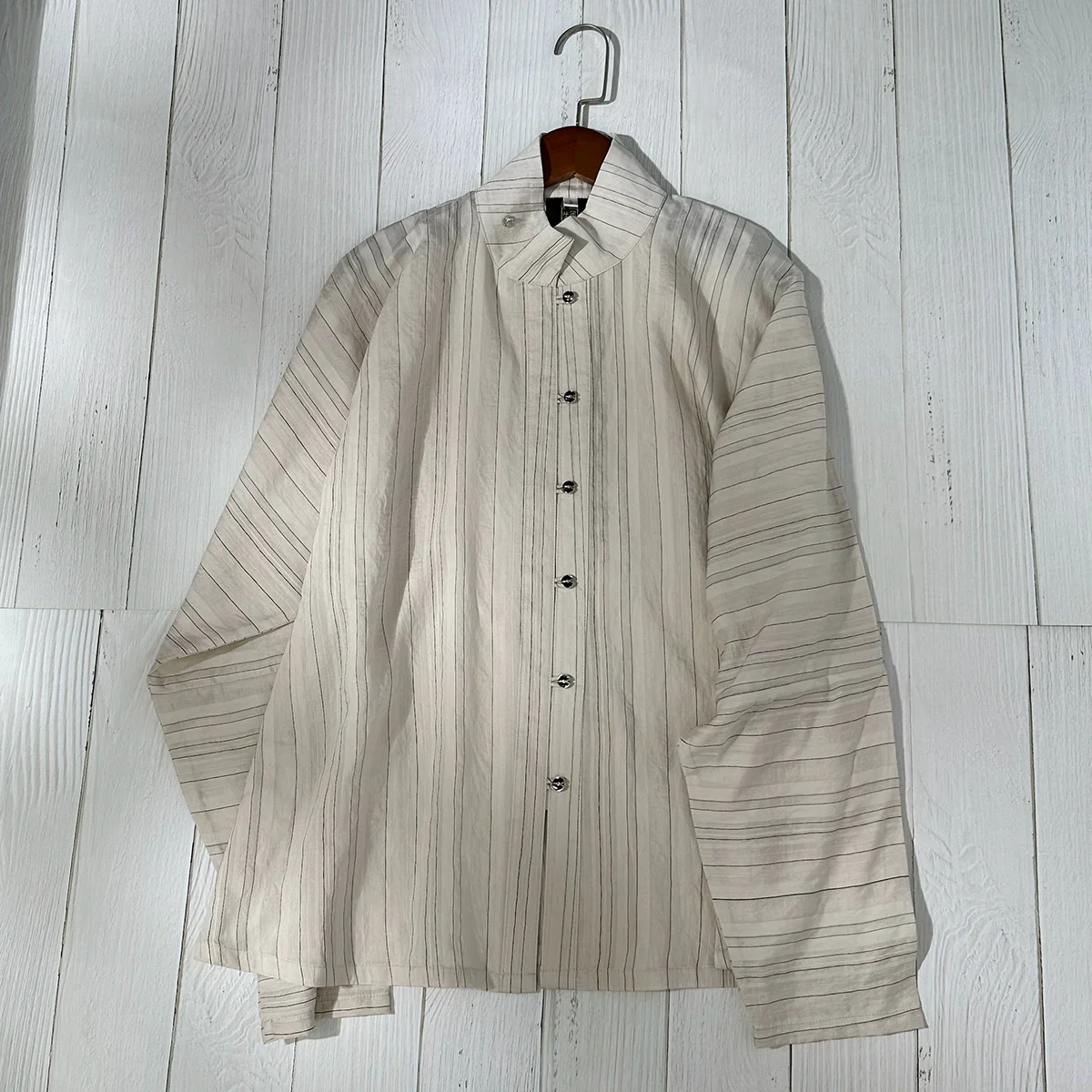 Old Wine 古酒 Modernized Ming Dynasty Men's Liling Duijin Shan Daily Standing Collar Top - Image 13