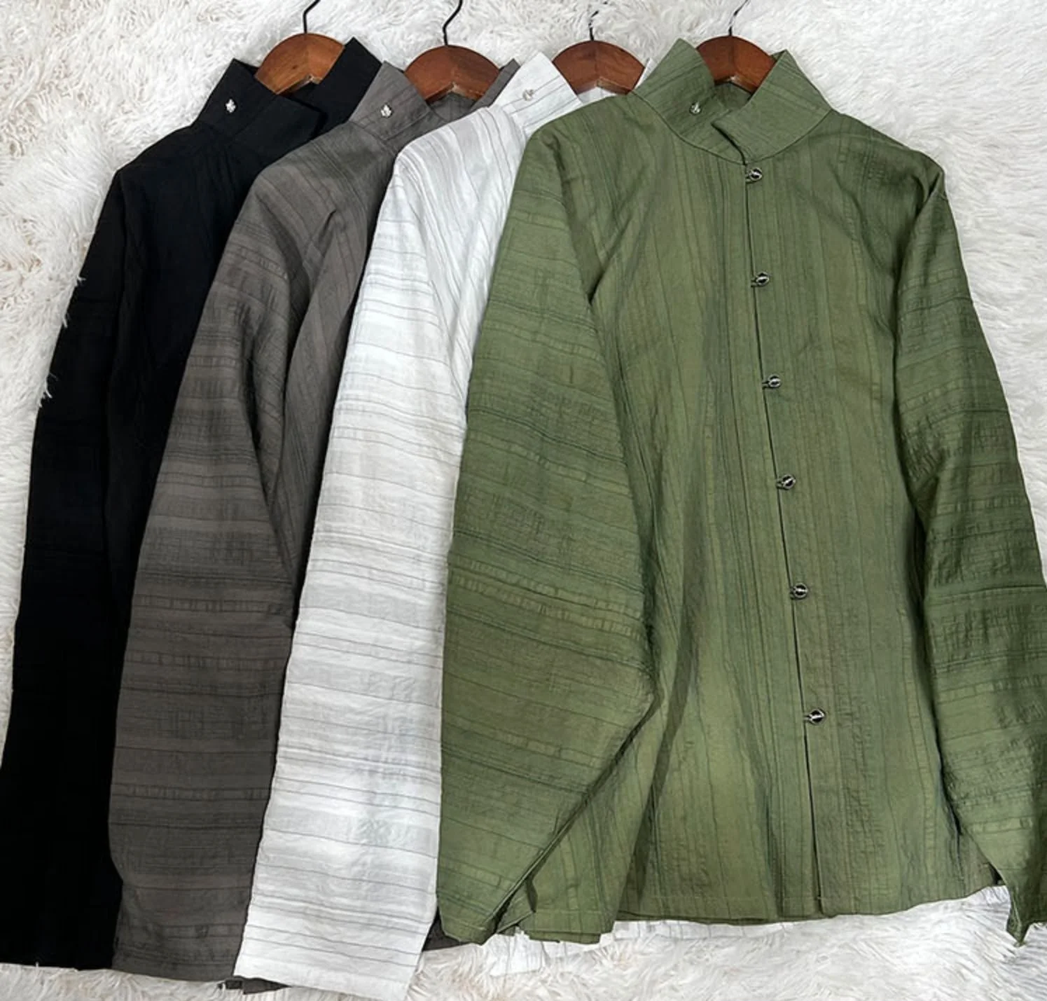 Old Wine 古酒 Modernized Ming Dynasty Men's Liling Duijin Shan Daily Standing Collar Top - Image 5