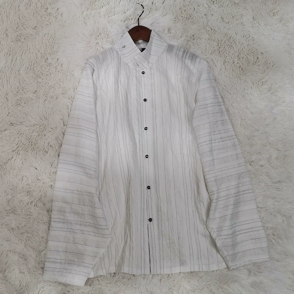 Old Wine 古酒 Modernized Ming Dynasty Men's Liling Duijin Shan Daily Standing Collar Top - Image 7