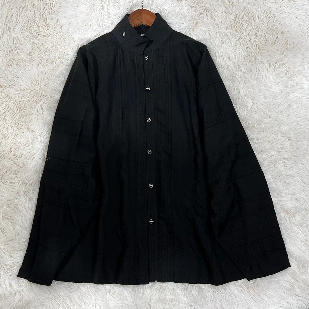 Old Wine 古酒 Modernized Ming Dynasty Men's Liling Duijin Shan Daily Standing Collar Top - Image 8