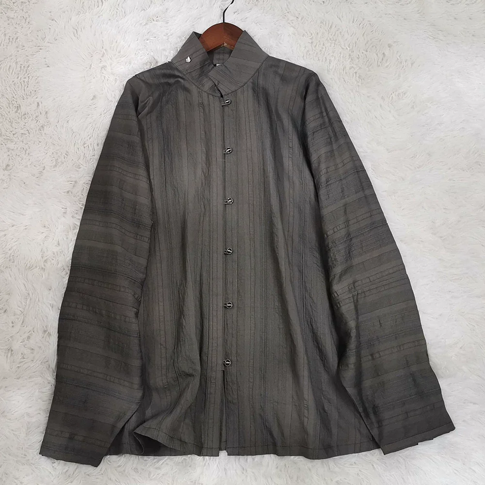 Old Wine 古酒 Modernized Ming Dynasty Men's Liling Duijin Shan Daily Standing Collar Top - Image 9