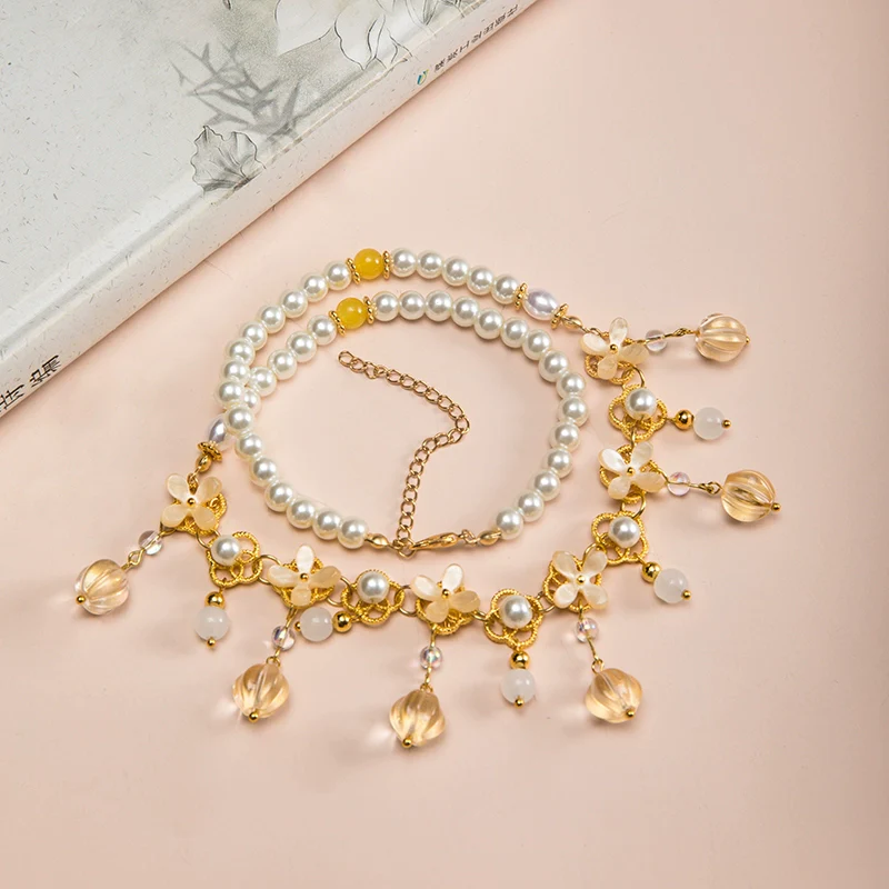 Osmanthus Sweet Wine 桂花甜酒 Necklace Bracelet Jewelry Set - Image 3