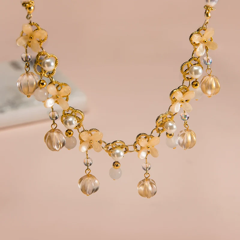 Osmanthus Sweet Wine 桂花甜酒 Necklace Bracelet Jewelry Set - Image 6