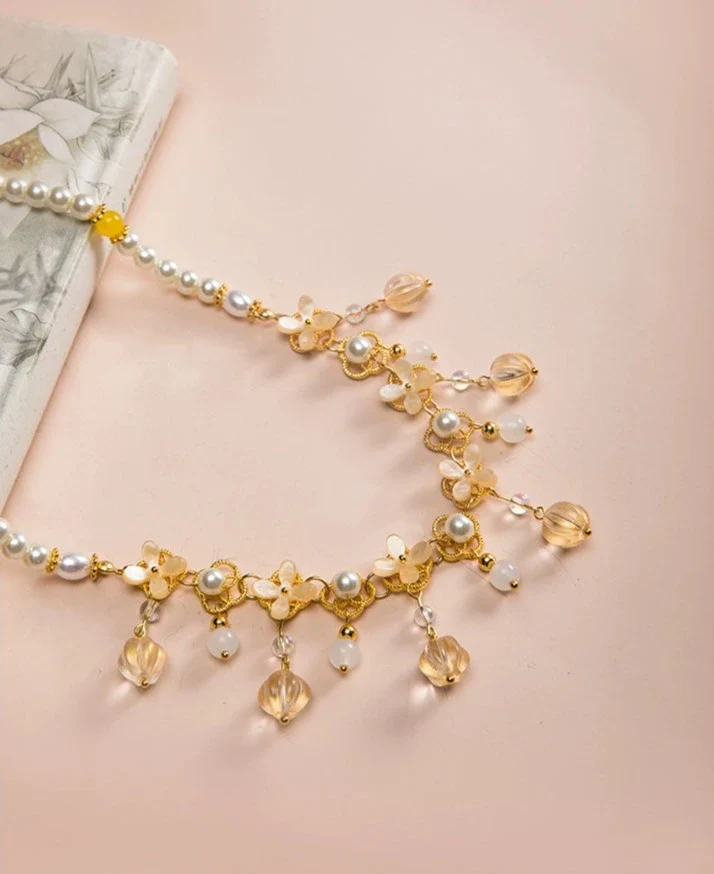 Osmanthus Sweet Wine 桂花甜酒 Necklace Bracelet Jewelry Set - Image 7