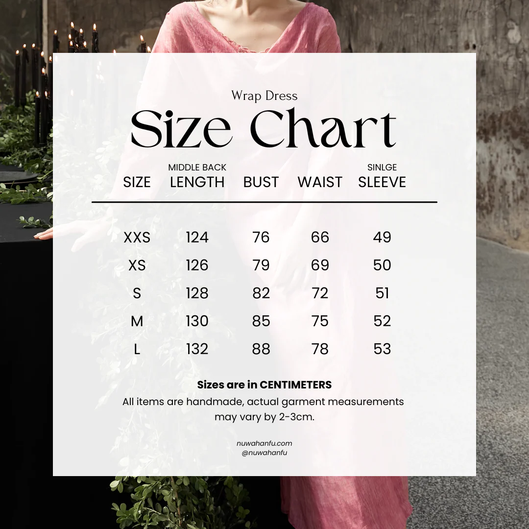 Peach Blossom with a Human Face 人面桃花 New Chinese Style Pure Ramie Wrap Dress - Image 21