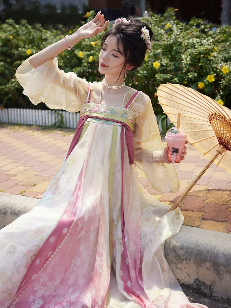 Peiyu Chunfeng 佩玉春风 Jade Breeze Modernized Tang Dynasty Qixiong Ruqun Dress Set - Image 6
