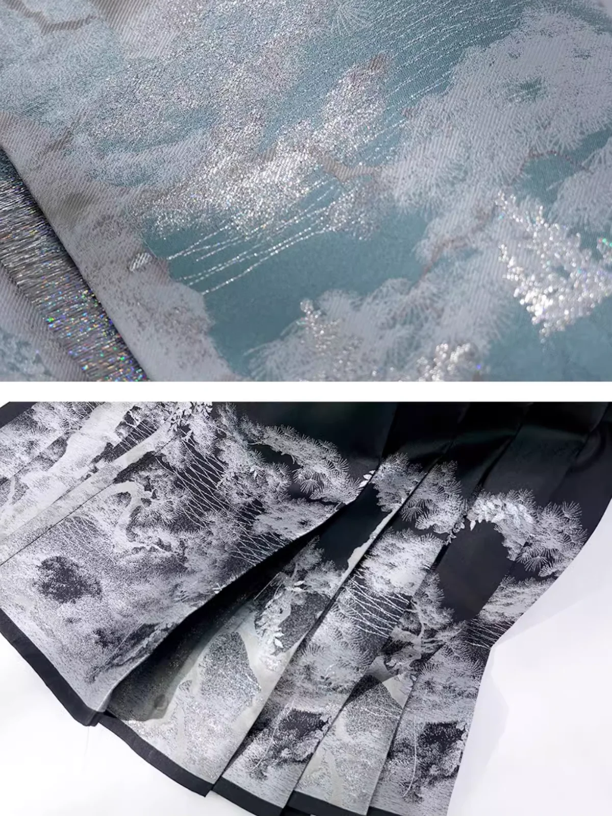 Pine & Snow 有松雪 Late Ming Dynasty Embroidered Bijia Aoqun Set - Image 9
