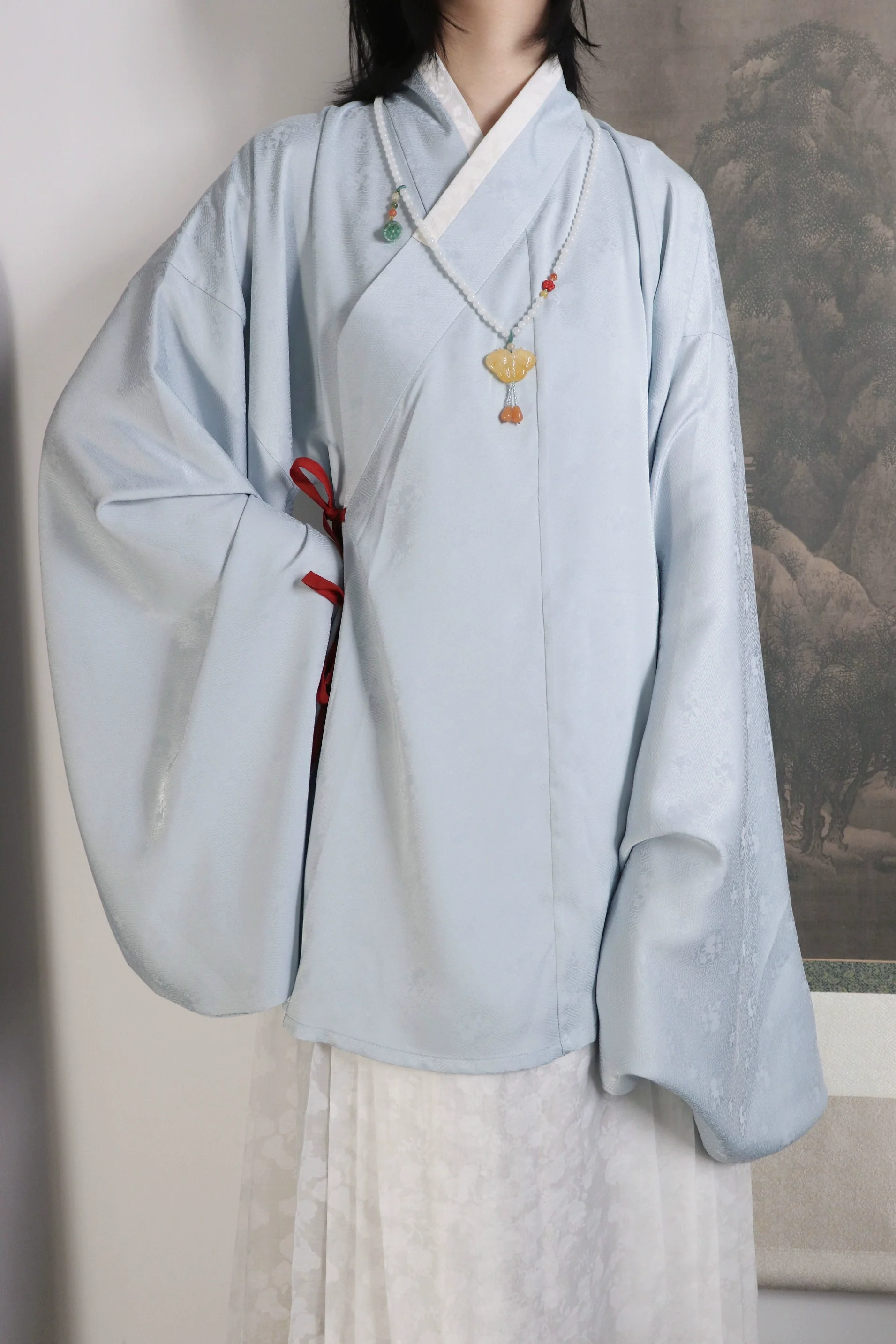 Pipa 琵琶 Lute Sleeve Middle Ming Dynasty Cross Collar Shirt - Image 4