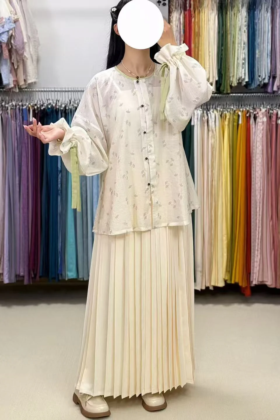 Putao Hudie 葡萄蝴蝶 Grapes & Butterflies Song Dynasty Summer Baidiequn Hundred Pleat Skirt - Image 11