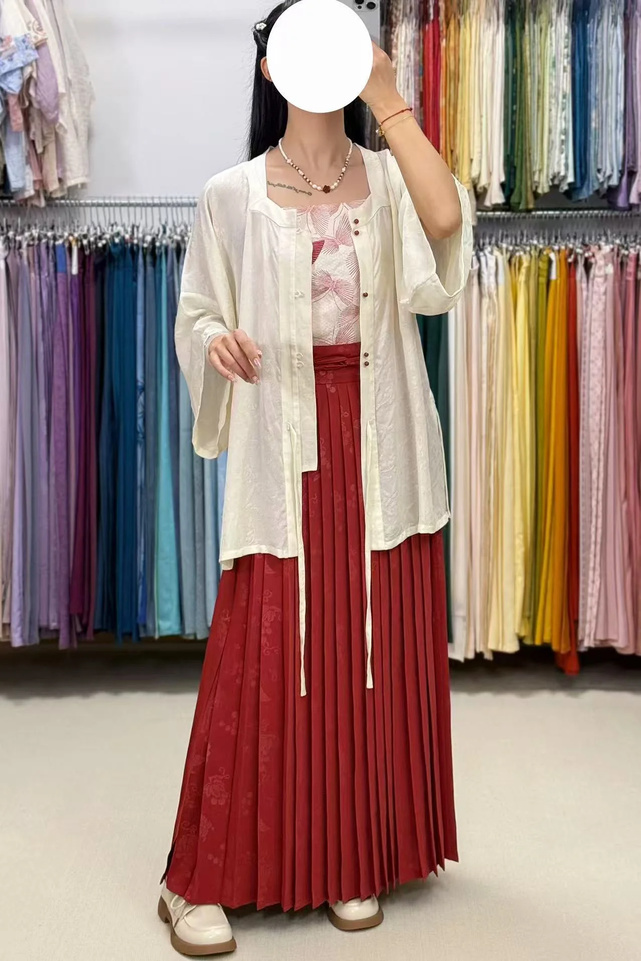 Putao Hudie 葡萄蝴蝶 Grapes & Butterflies Song Dynasty Summer Baidiequn Hundred Pleat Skirt - Image 3