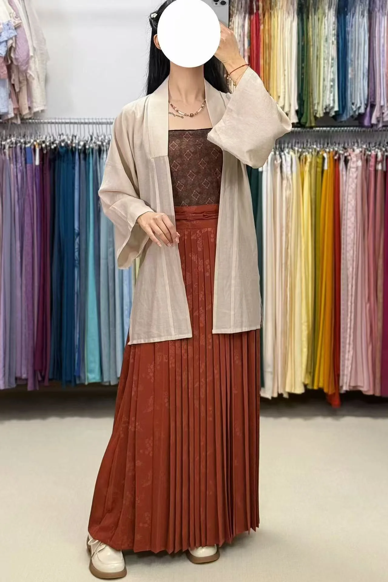 Putao Hudie 葡萄蝴蝶 Grapes & Butterflies Song Dynasty Summer Baidiequn Hundred Pleat Skirt - Image 5