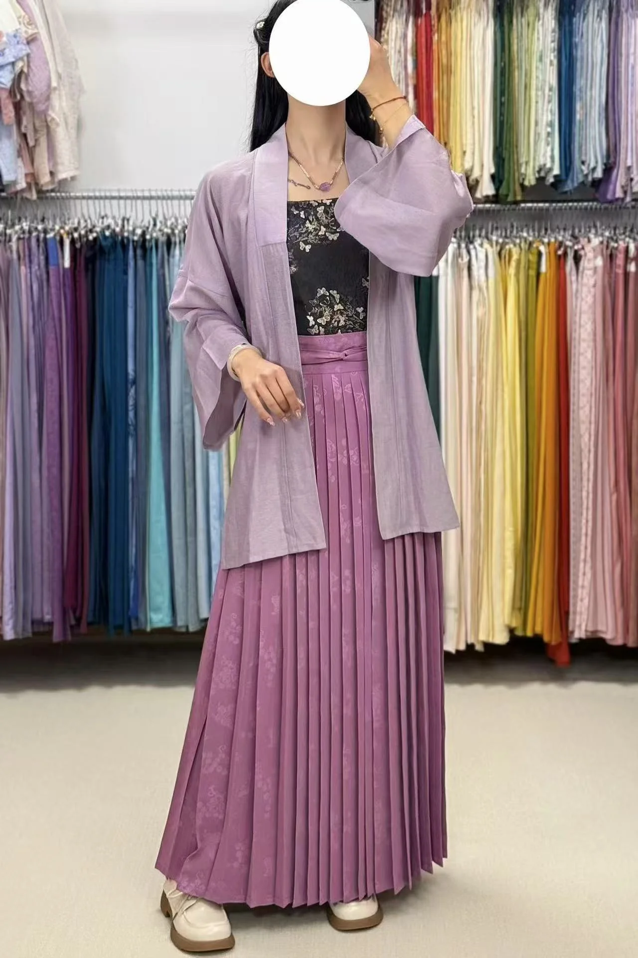 Putao Hudie 葡萄蝴蝶 Grapes & Butterflies Song Dynasty Summer Baidiequn Hundred Pleat Skirt - Image 9