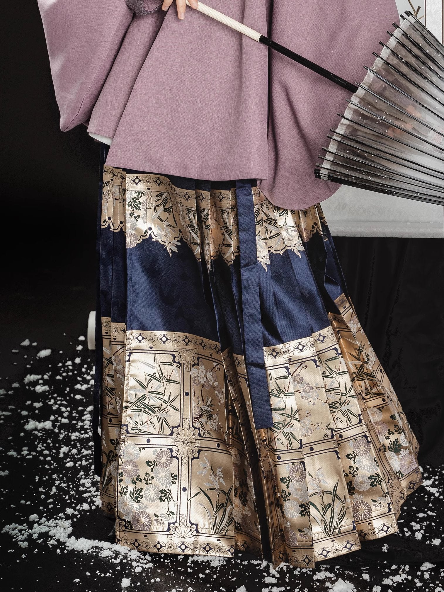 Qian Qian 谦谦 Golden Bamboo & Plum Blossom Mamian Skirt - Image 2