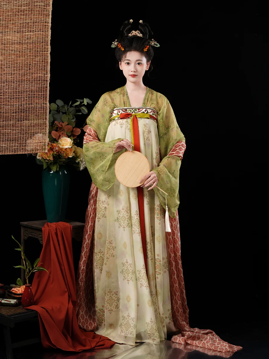 Qing Li 青璃 Bamboo Glaze Tang Dynasty Embroidered Hezi Restoration Qixiong Ruqun Set - Image 4