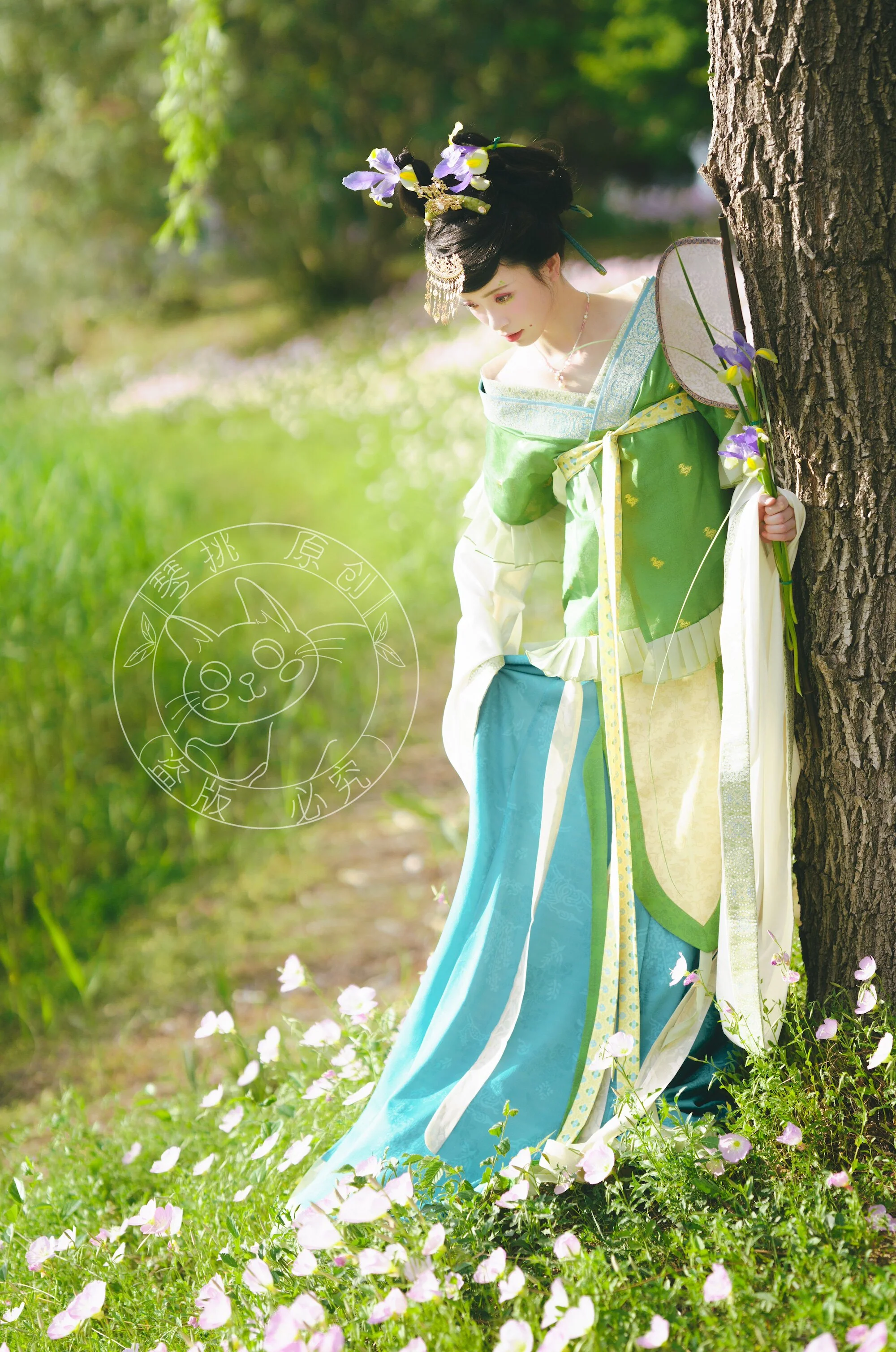 Qingbei Xu 倾杯序 Prelude to the Tilting Cup Sui & Northern Southern Dynasty Guiyi Swallow Tail Ruqun Set - Image 12