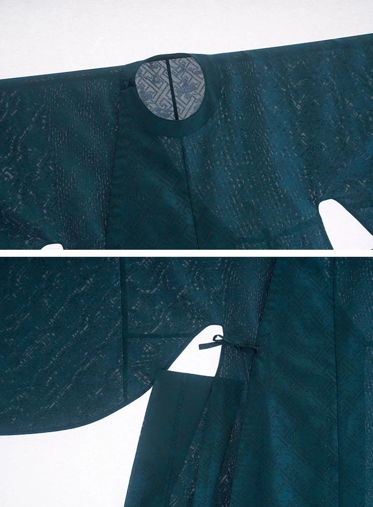 Qu Shui 曲水 Curved Water Ming Dynasty Men's Yuanlingpao Round Collar Robe - Image 4
