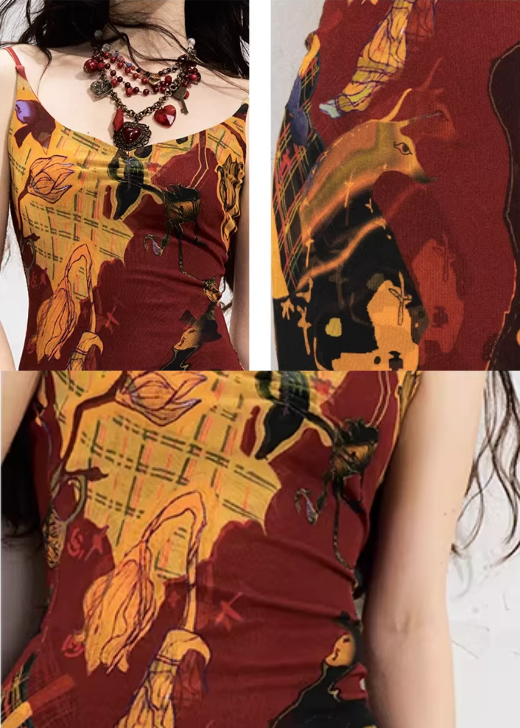 Real Illusions 真实幻境 New Chinese Style Abstract Color Block Hand Drawn Dress - Image 19