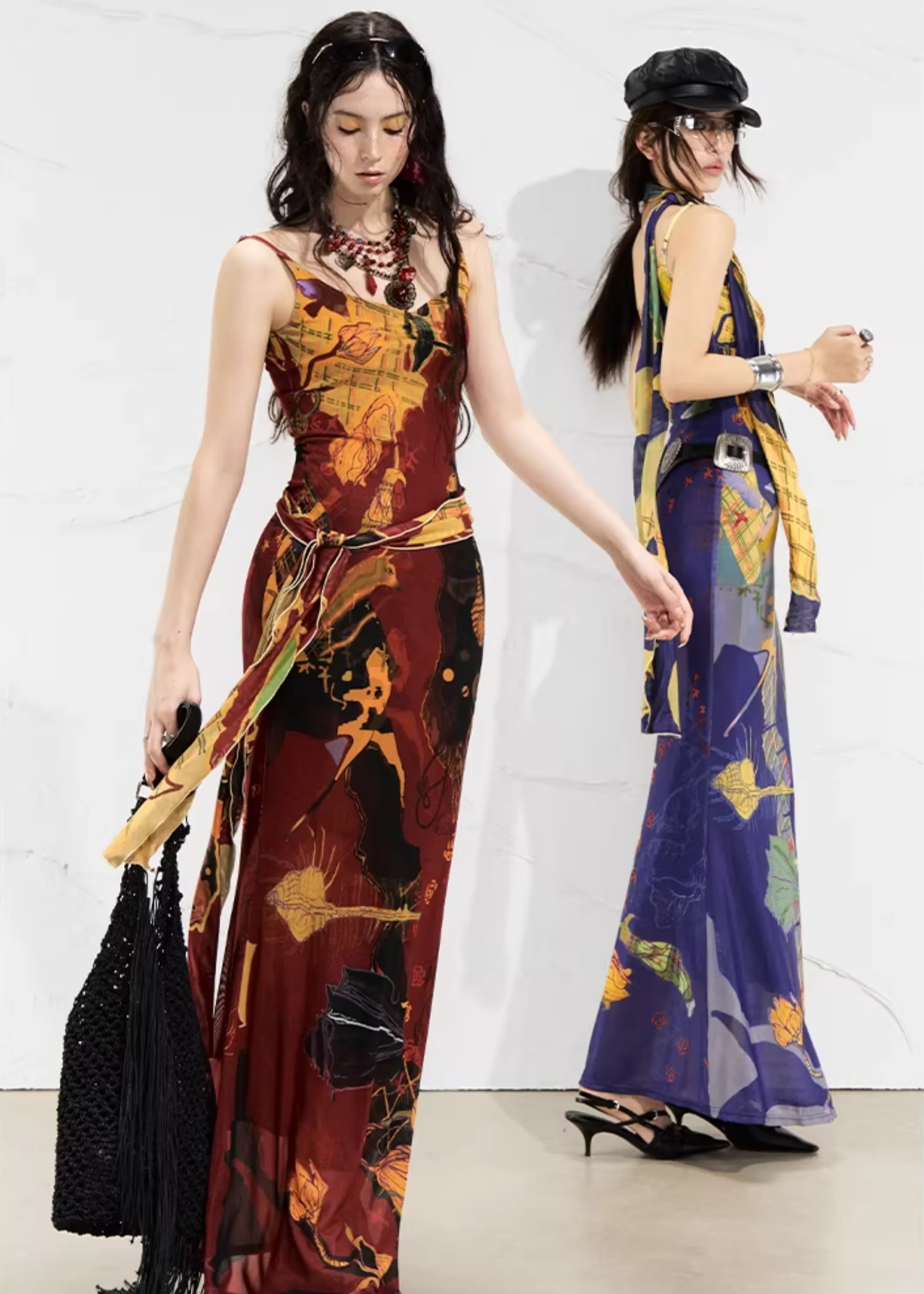 Real Illusions 真实幻境 New Chinese Style Abstract Color Block Hand Drawn Dress - Image 2