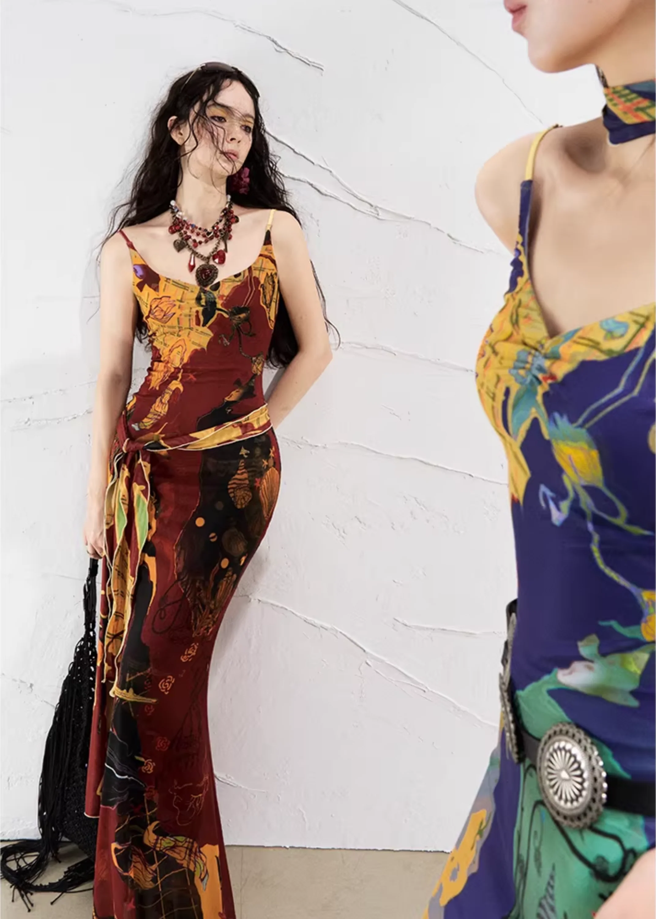 Real Illusions 真实幻境 New Chinese Style Abstract Color Block Hand Drawn Dress - Image 7
