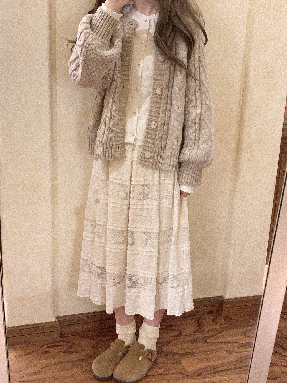 Rice Grain 米豆 Hanyuansu Han Element Cotton Lace Skirt - Image 2