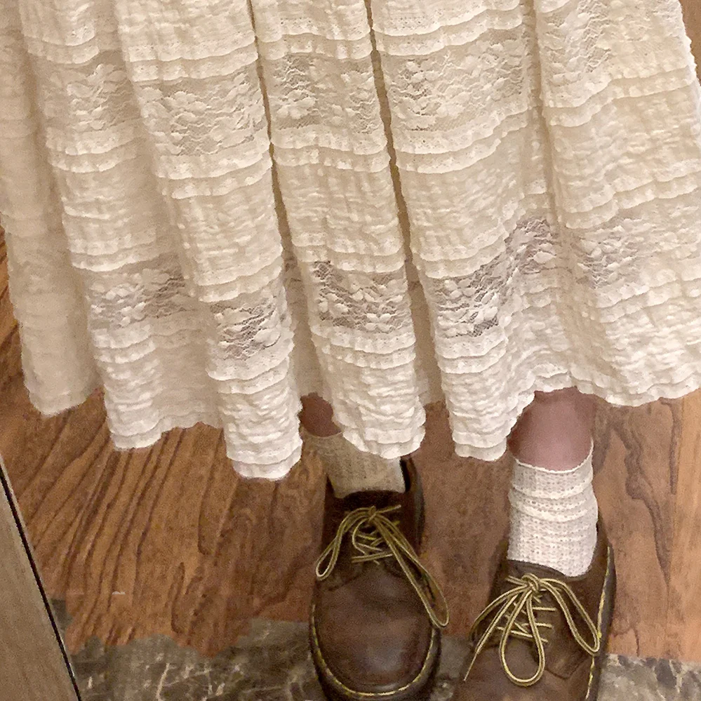 Rice Grain 米豆 Hanyuansu Han Element Cotton Lace Skirt - Image 6