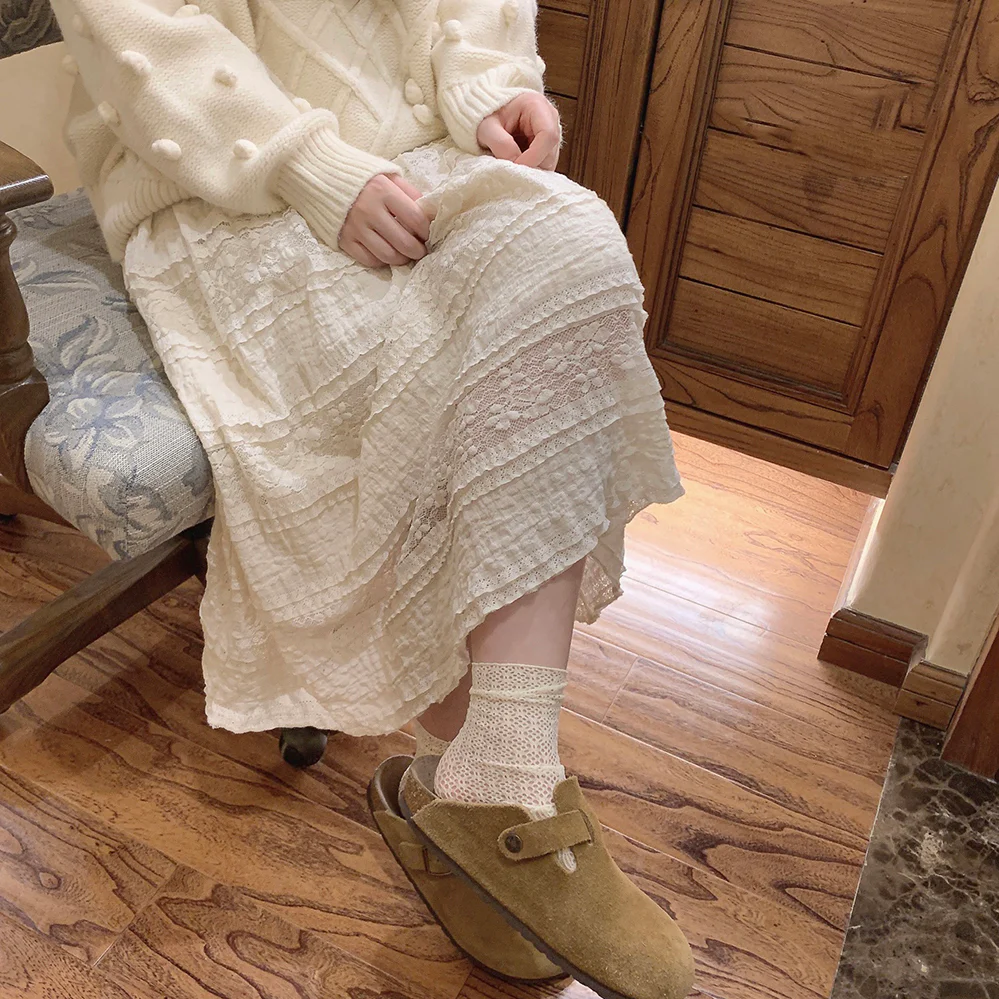 Rice Grain 米豆 Hanyuansu Han Element Cotton Lace Skirt - Image 9