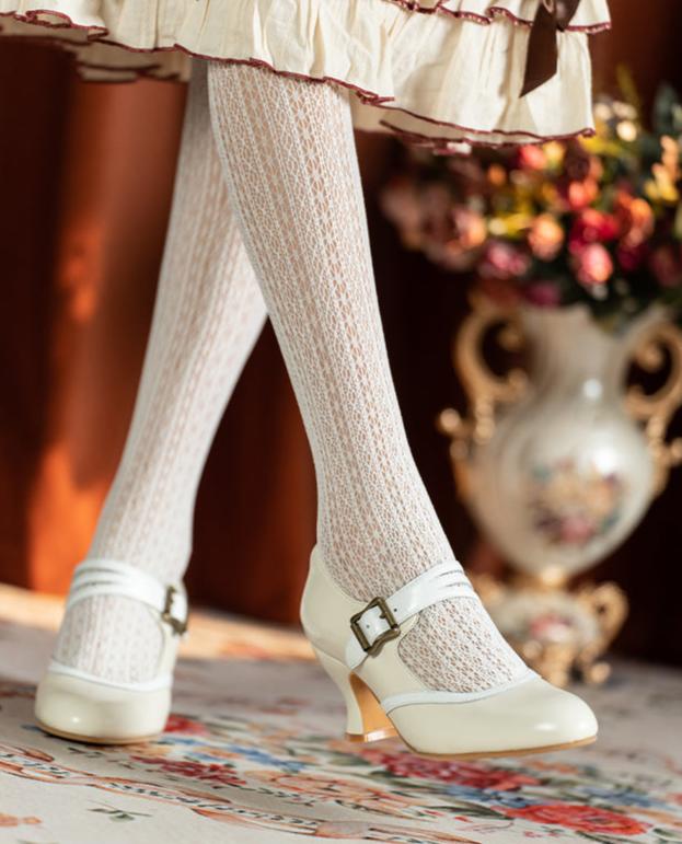 San Hé 三河 Three Rivers 1930s Triple Strap & Buckle Genuine Leather Heels - Image 9