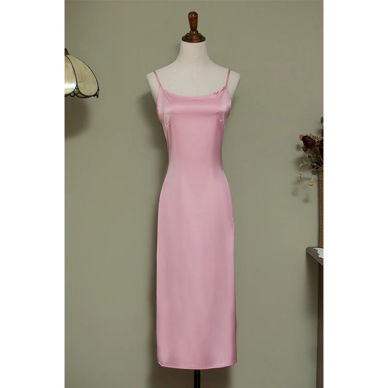 Satin Chiffon 缎面雪纺 Qipao Slip Dress Various Color Undergarments - Image 10