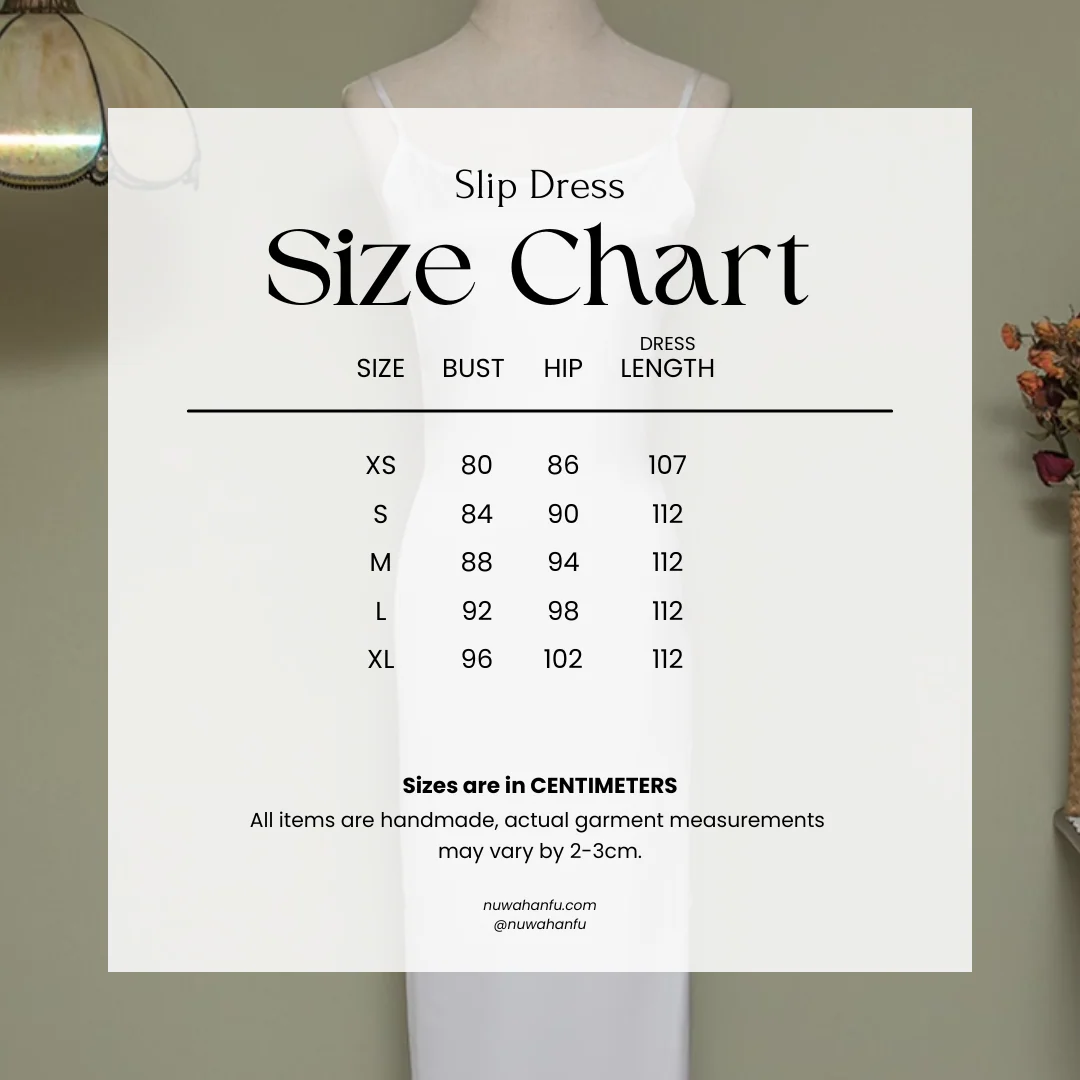Satin Chiffon 缎面雪纺 Qipao Slip Dress Various Color Undergarments - Image 12