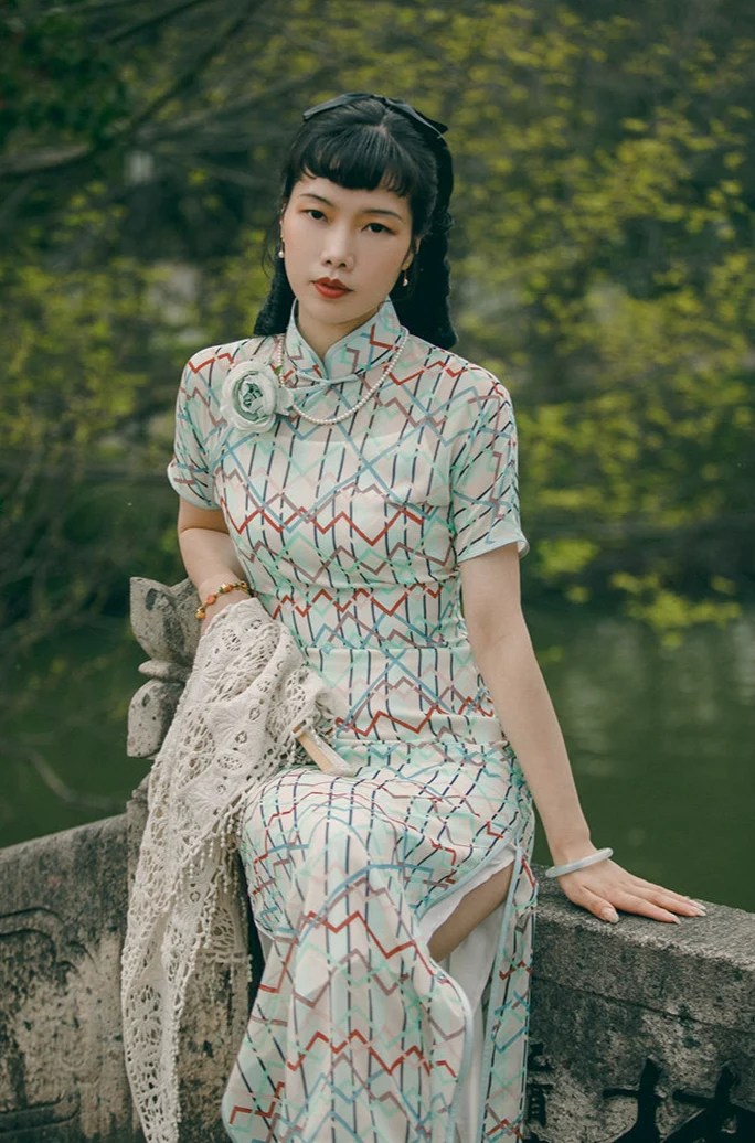 Satin Chiffon 缎面雪纺 Qipao Slip Dress Various Color Undergarments - Image 4