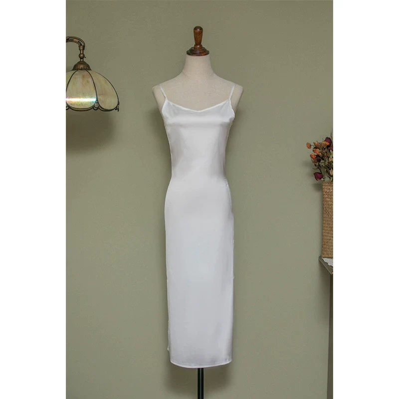Satin Chiffon 缎面雪纺 Qipao Slip Dress Various Color Undergarments - Image 8