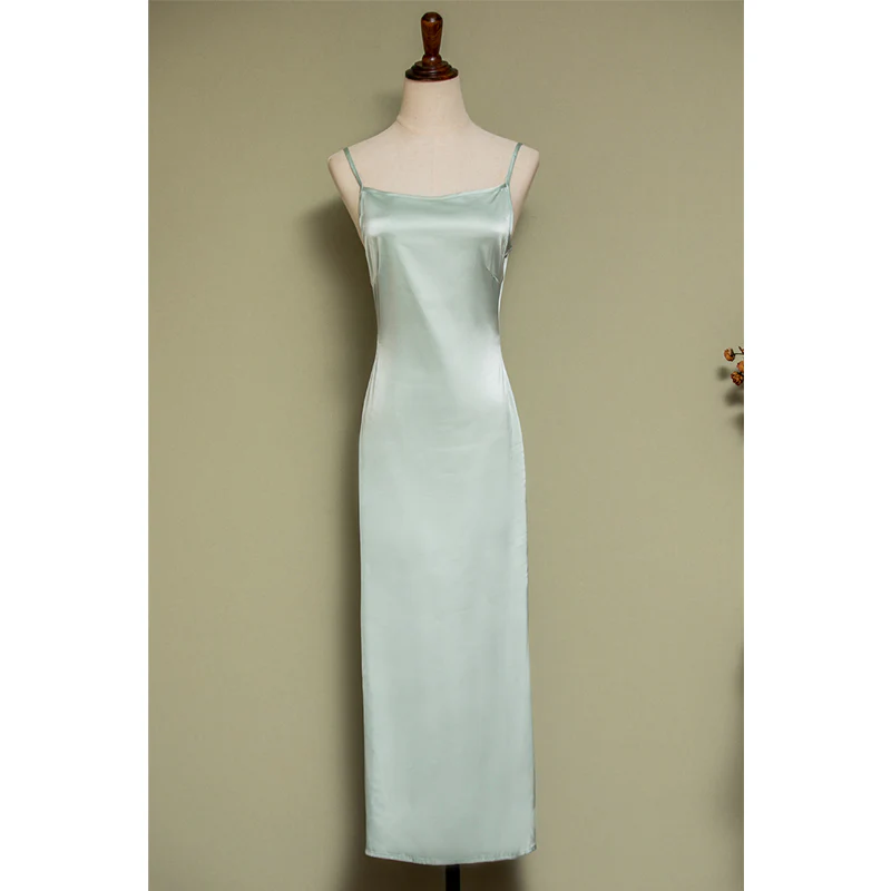 Satin Chiffon 缎面雪纺 Qipao Slip Dress Various Color Undergarments - Image 9