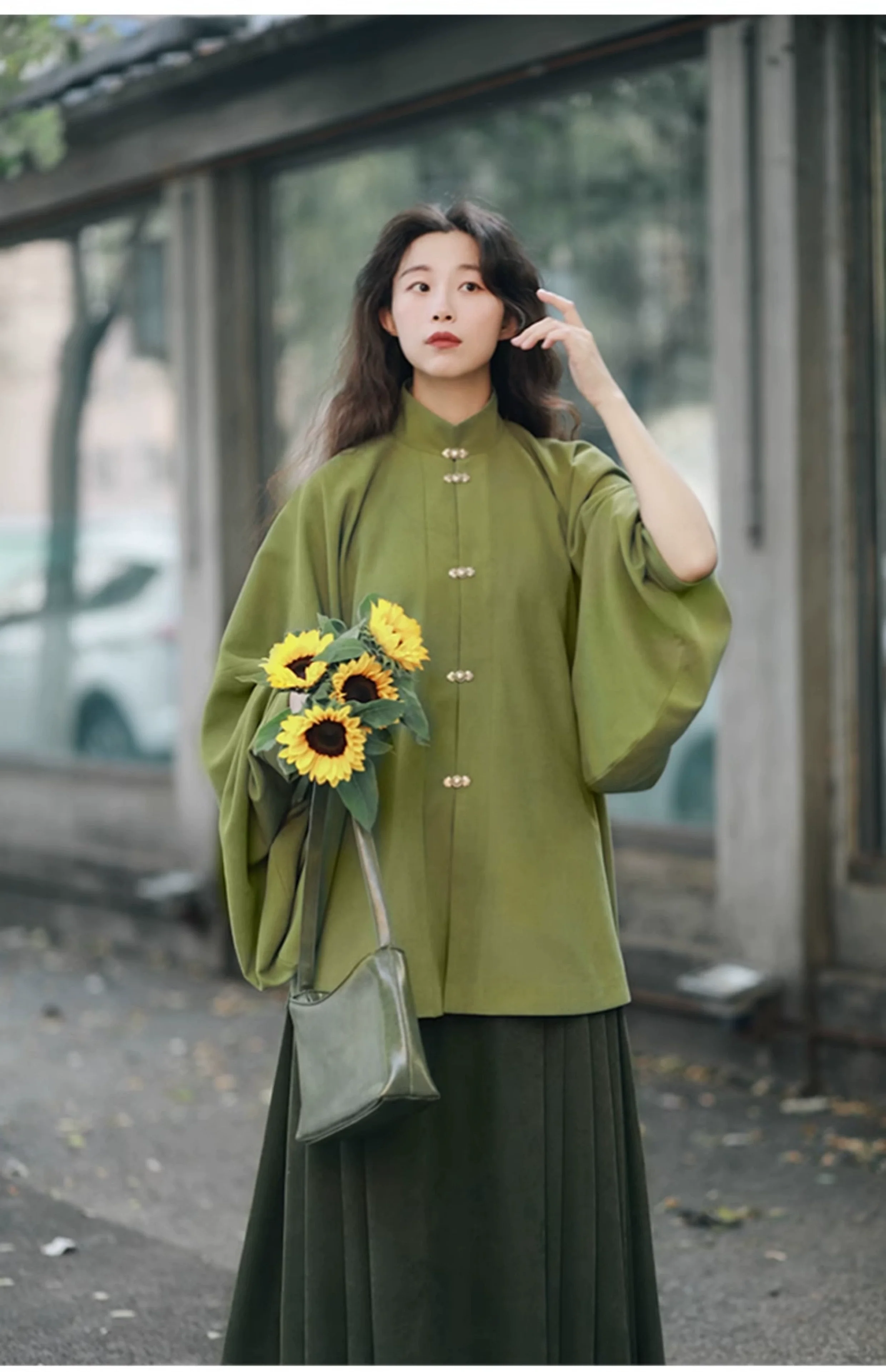 Sen Lin 森林 Forest Fairy Modernized Ming Dynasty Liling Top & Easy-Wear Mamian Set - Image 4