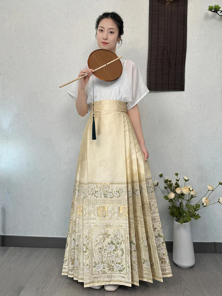 Shan Ping 扇屏 Folding Screen Ming Dynasty Mamian Skirt - Image 12