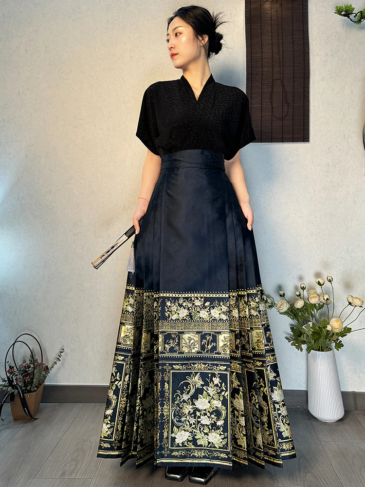 Shan Ping 扇屏 Folding Screen Ming Dynasty Mamian Skirt - Image 9