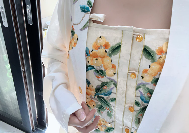 Shan Zha 山楂 Hawthorn Ming Dynasty Hand Embroidered Zhuyao Undergarment - Image 10