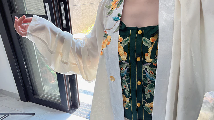 Shan Zha 山楂 Hawthorn Ming Dynasty Hand Embroidered Zhuyao Undergarment - Image 13
