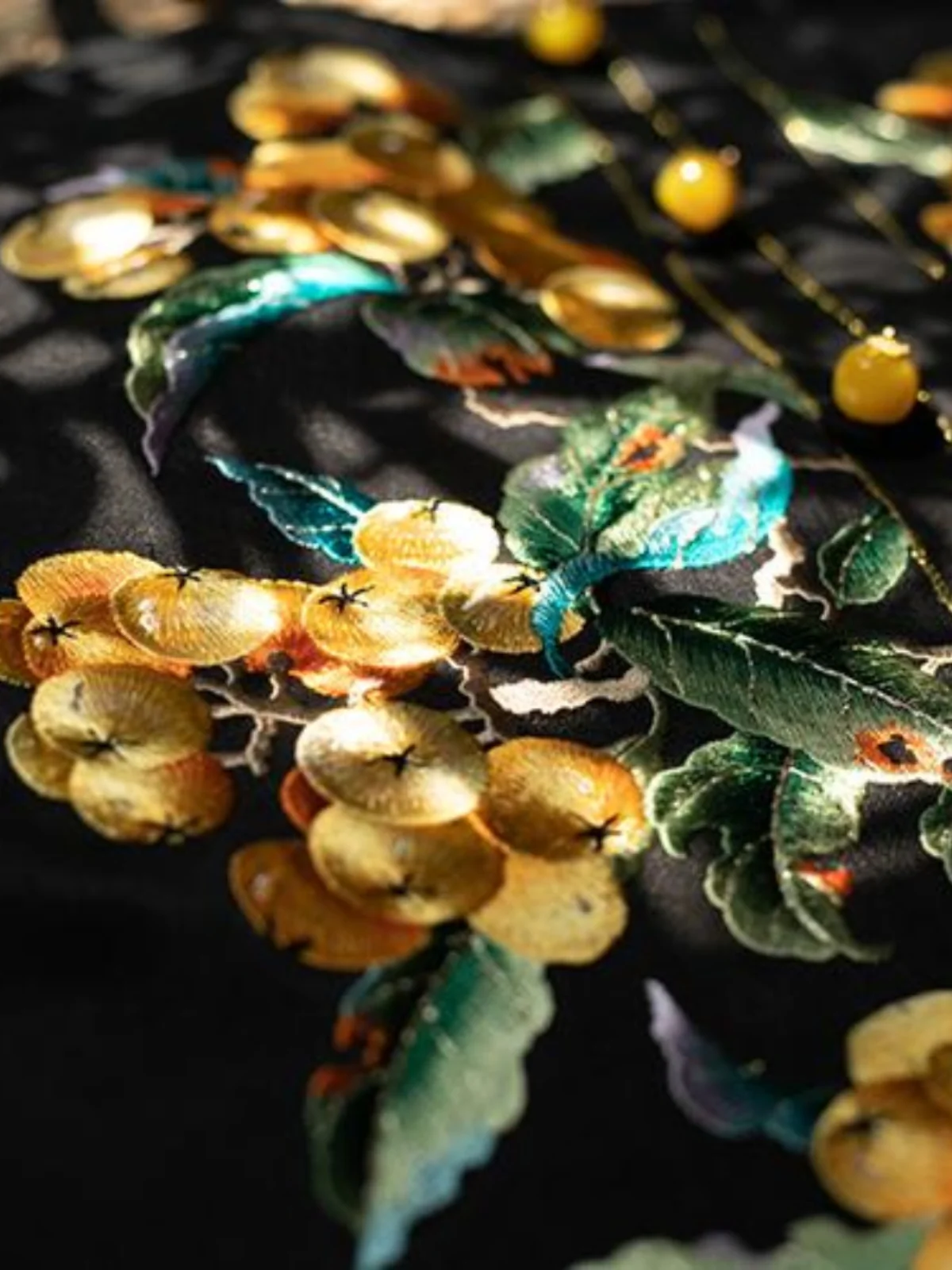 Shan Zha 山楂 Hawthorn Ming Dynasty Hand Embroidered Zhuyao Undergarment - Image 2