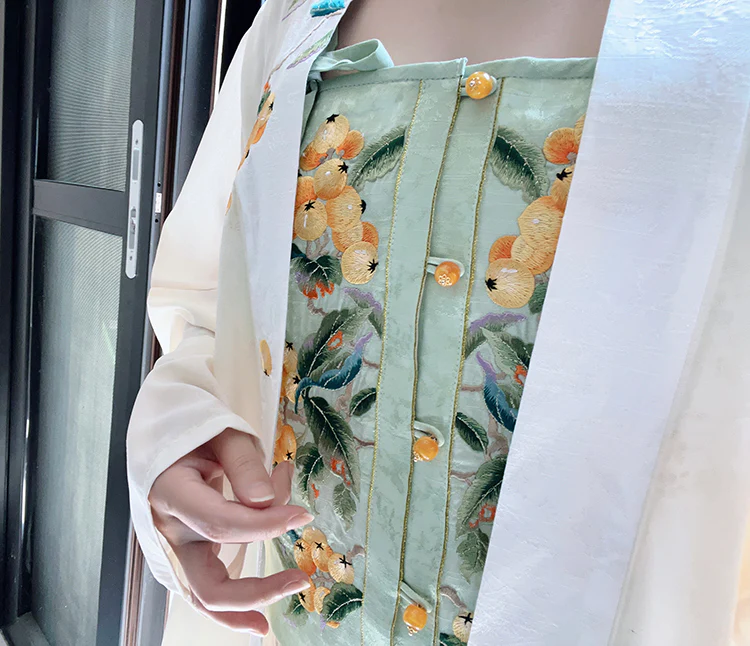 Shan Zha 山楂 Hawthorn Ming Dynasty Hand Embroidered Zhuyao Undergarment - Image 9
