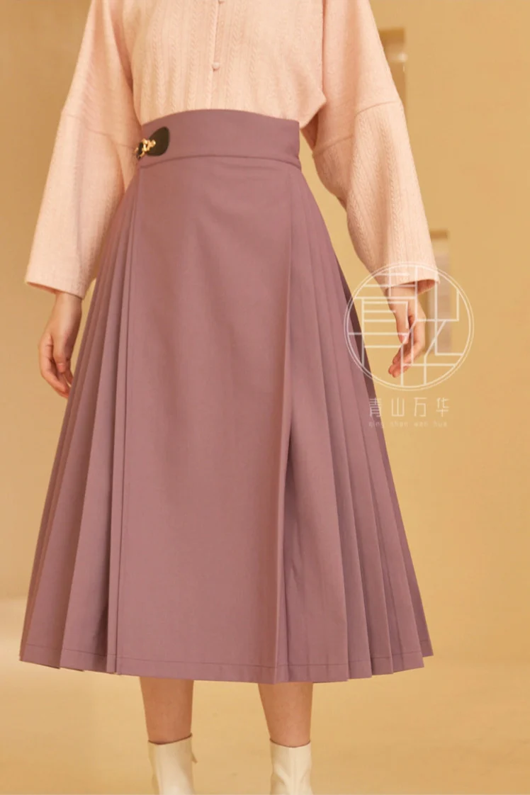 Shang Ban 上班 Work Commute Modernized Ming Dynasty Midi Mamian Skirt - Image 12
