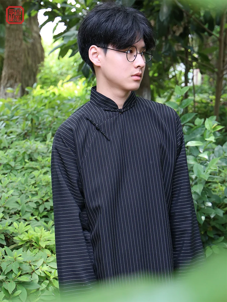 Shang Ren 商人 Businessman 1920s Republic of China Changpao Mandarin Collar Robe - Image 4