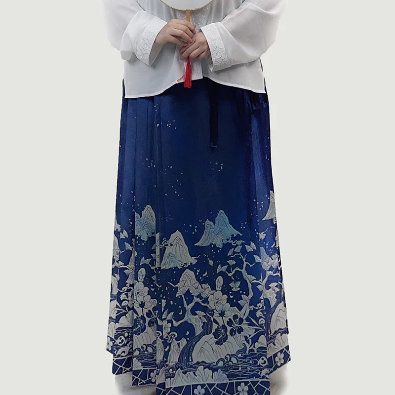 Shanhe Jinxiu 山河锦绣 Splendid Mountains Ming Dynasty Plus Size Mother of Pearl Mamian Skirt - Image 19