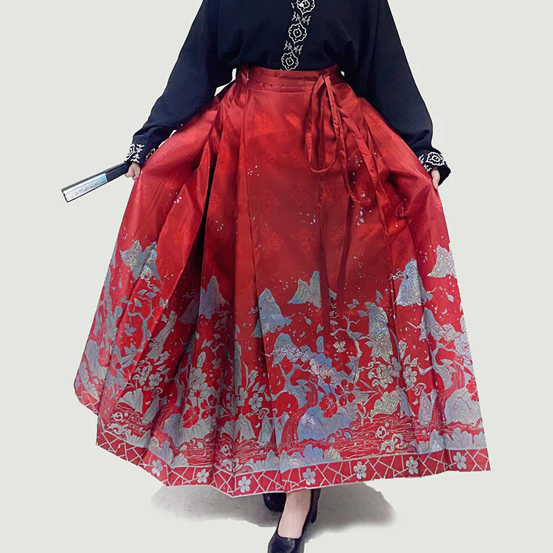 Shanhe Jinxiu 山河锦绣 Splendid Mountains Ming Dynasty Plus Size Mother of Pearl Mamian Skirt - Image 20