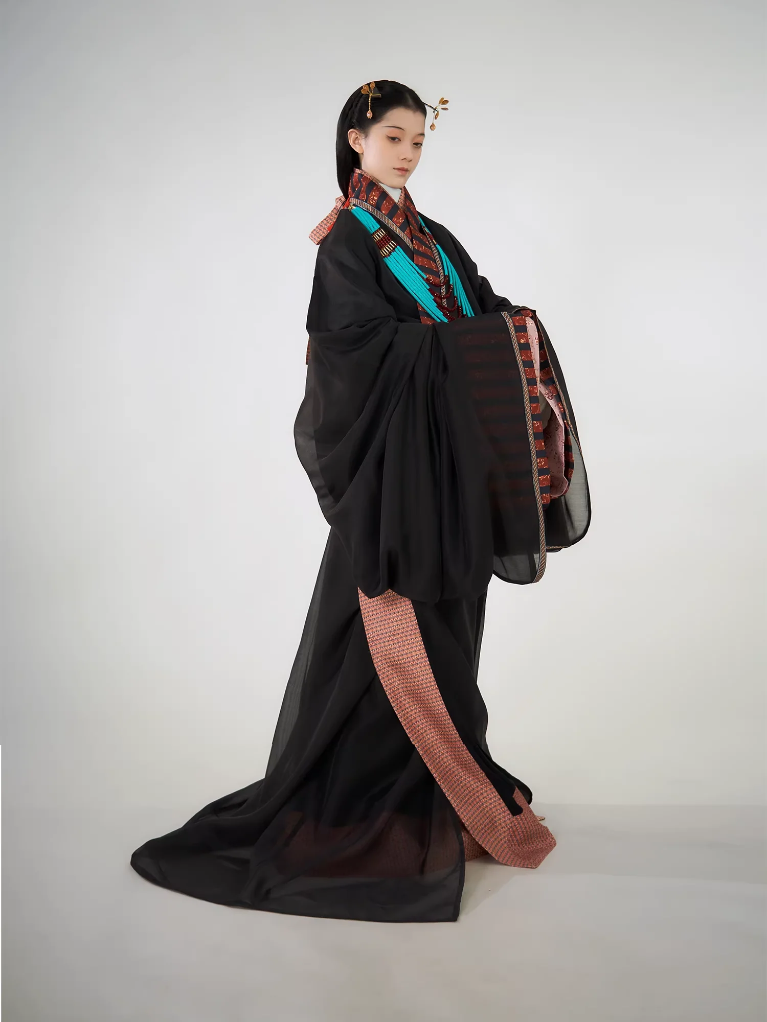 Shao Siming 少司命 God of Fate Warring States Period Restoration Unisex Zhiju Straight Hem Robe Set - Image 11